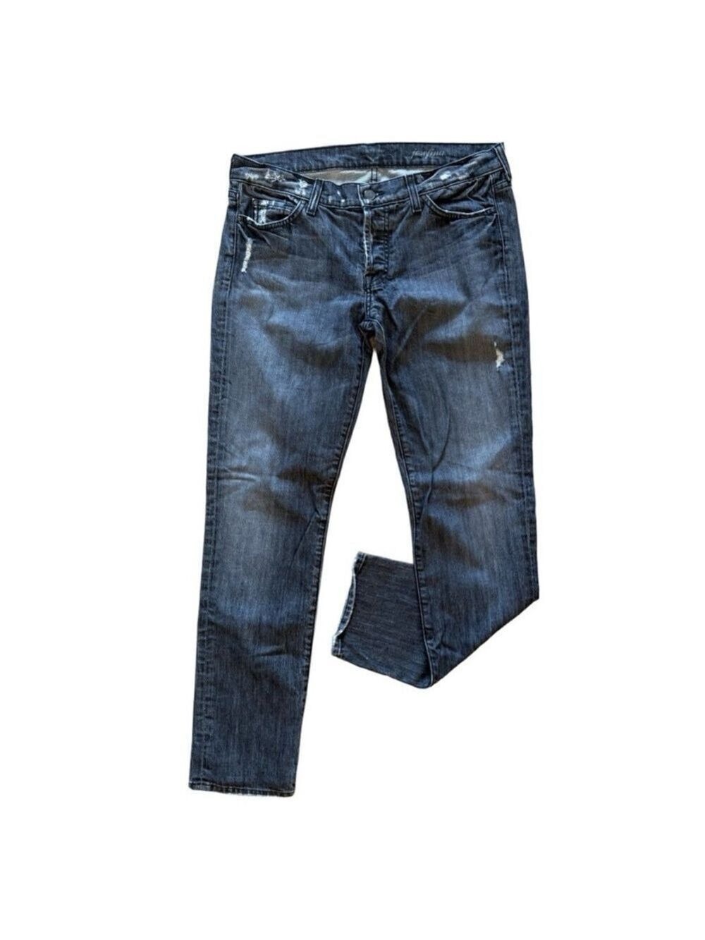 7 For All Mankind Josefina Slim Boyfriend Jeans Black Size 28